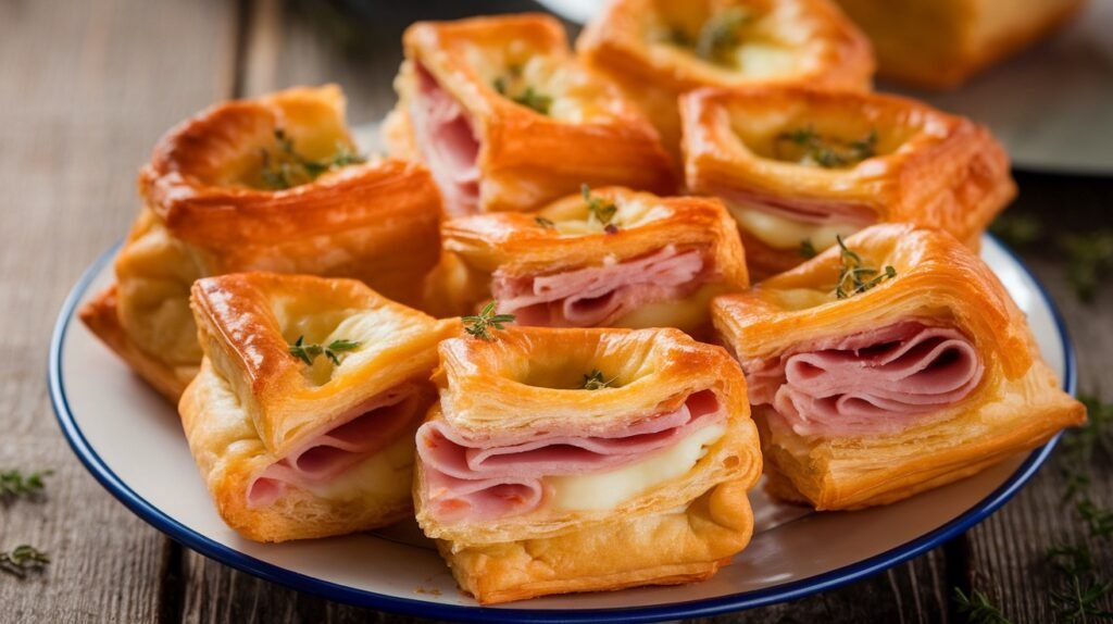 Ham and Cheese Puff Pastry Bites