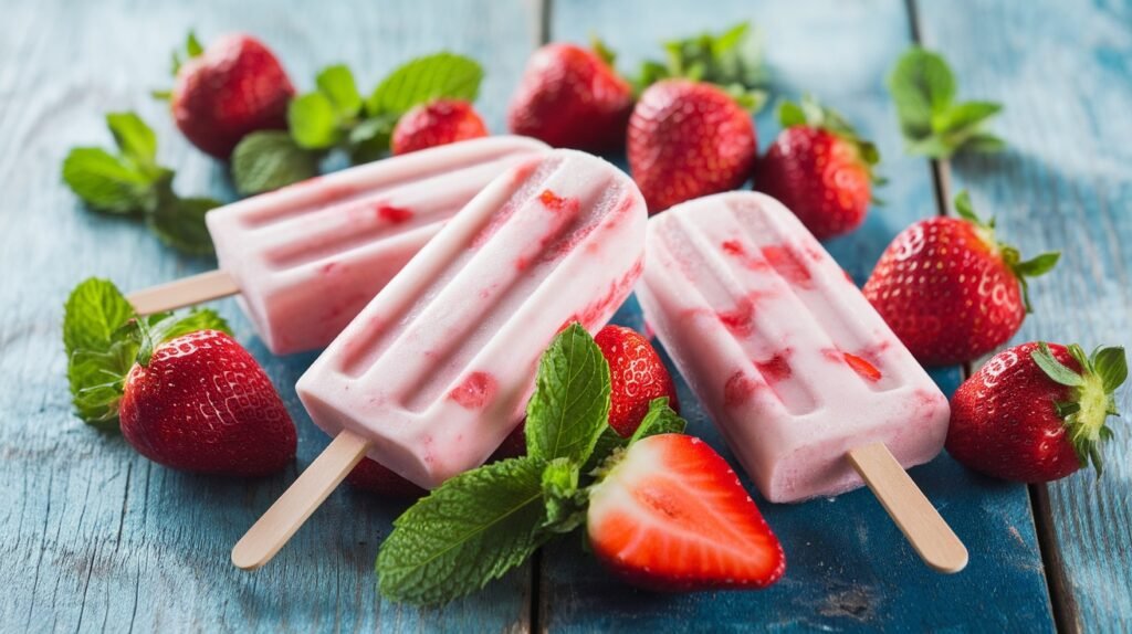 Strawberry Yogurt Popsicles