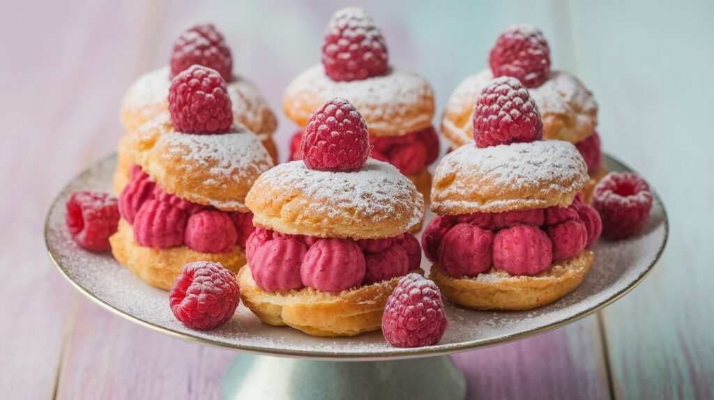 Raspberry Cream Puffs