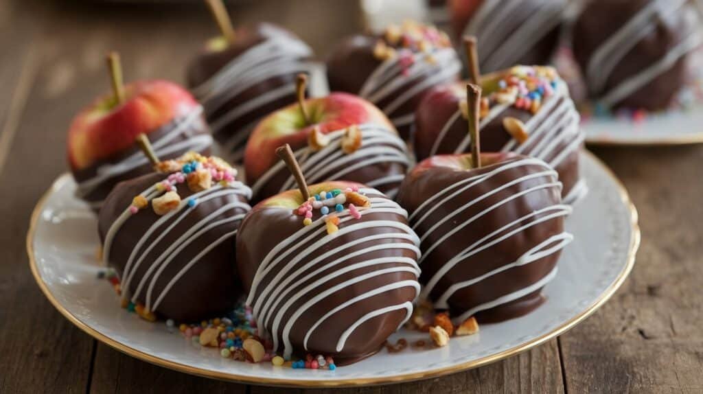 Chocolate Dipped Apple Slices