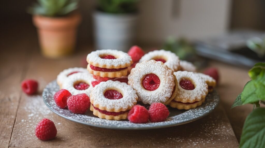 Raspberry Linzer Cookies
