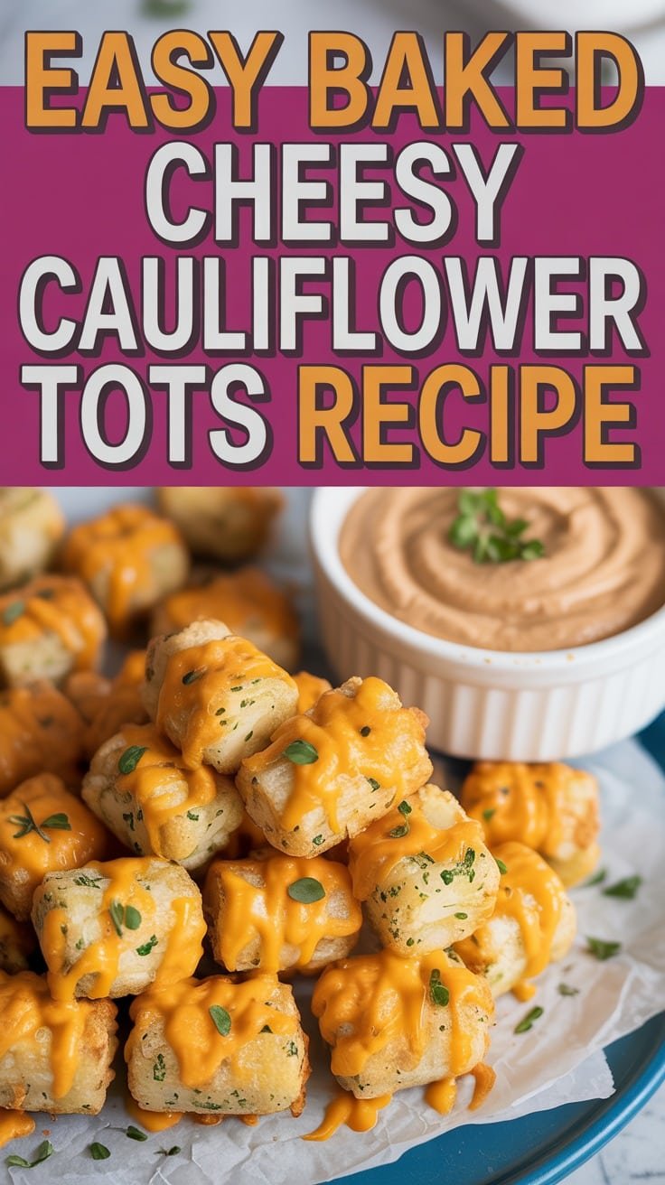 Baked Cheesy Cauliflower Tots