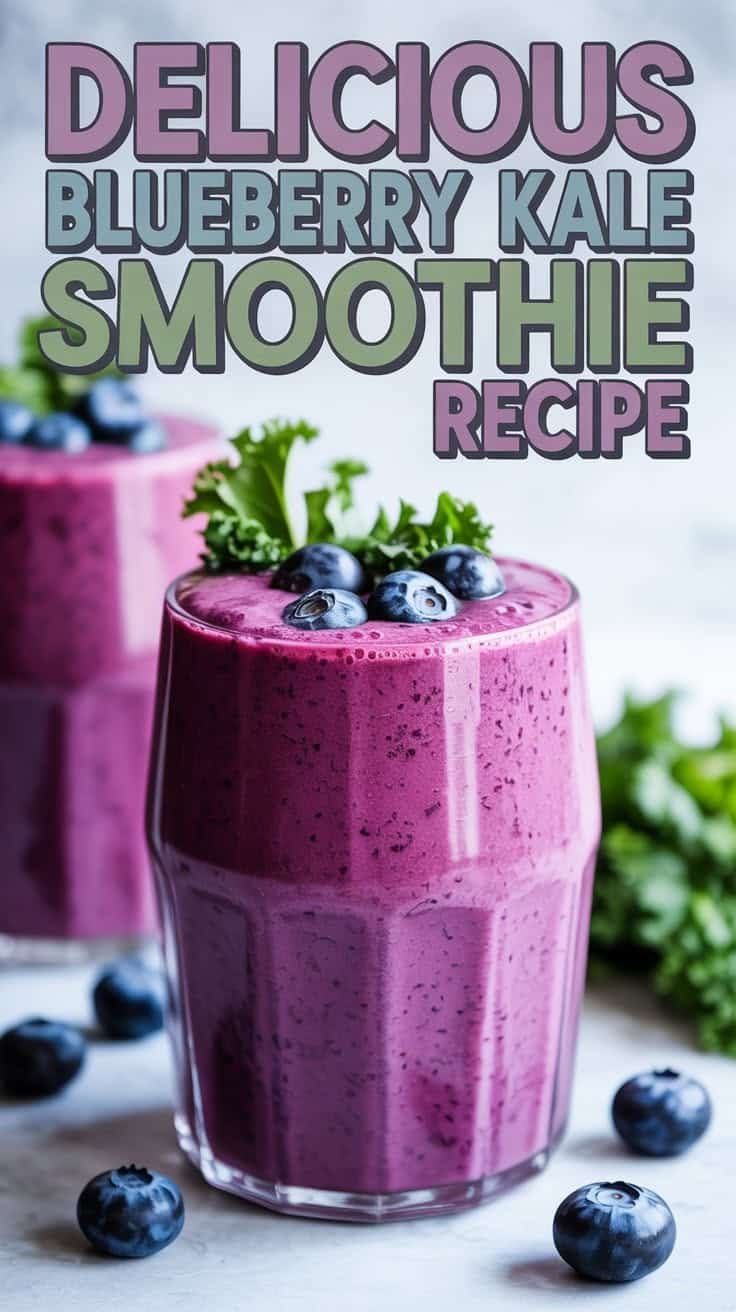 Blueberry Kale Smoothie Recipe Food Blasts