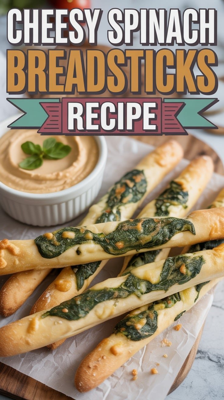 Cheesy Spinach Breadsticks