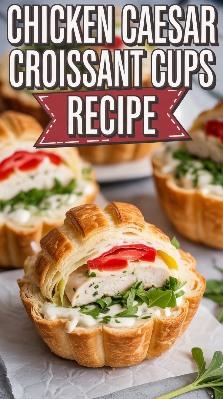 Chicken Caesar Croissant Cups