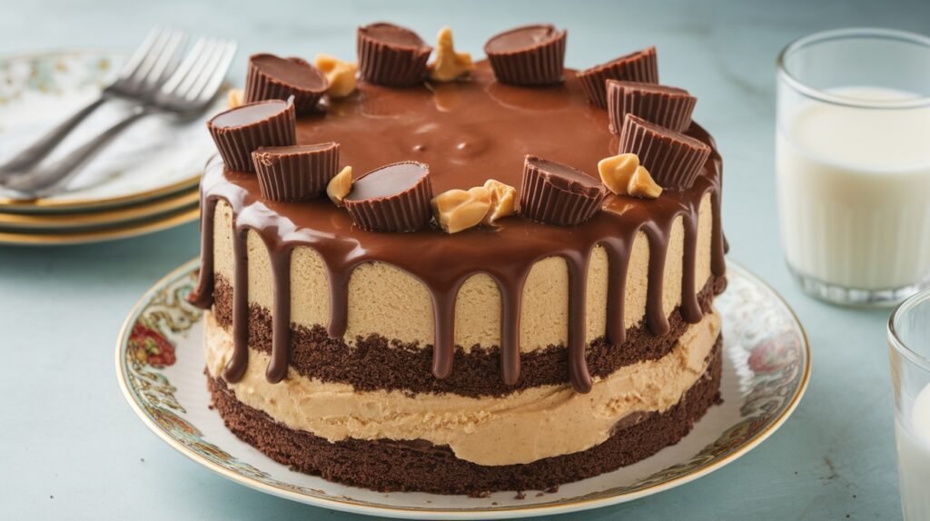 Chocolate Peanut Butter Ice Cream Cake