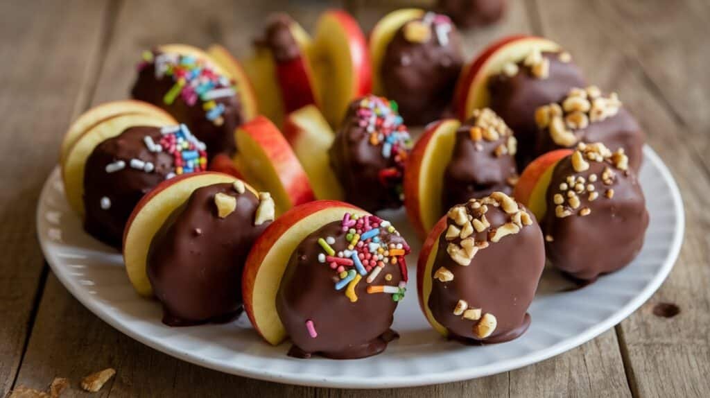 Chocolate-Covered Apple Rings