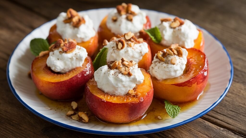 Honey Roasted Peaches with Ricotta