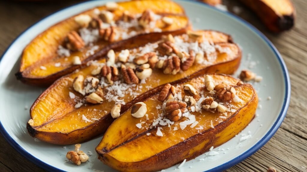 Maple-Cinnamon Baked Plantains