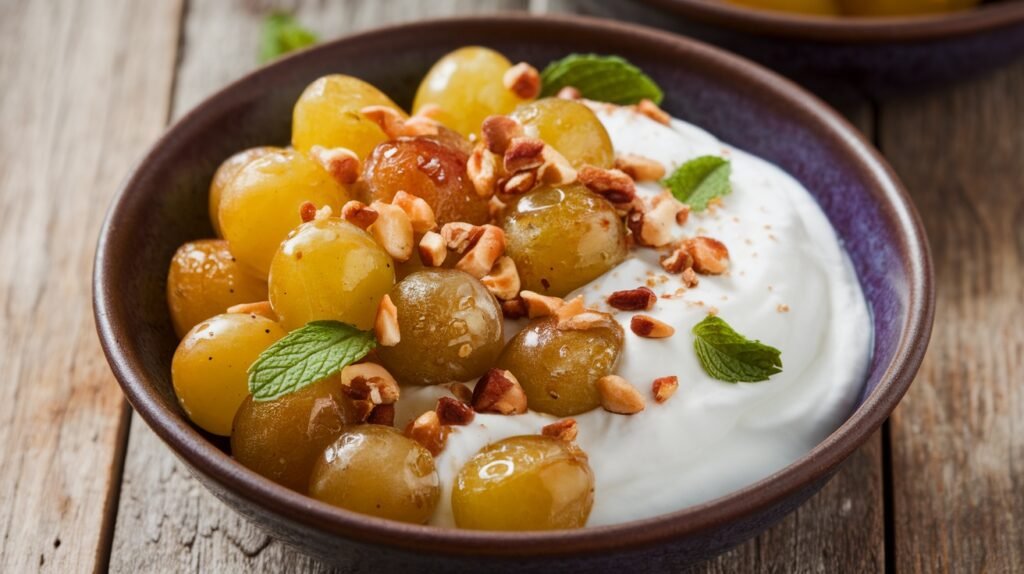 Roasted Grapes with Greek Yogurt
