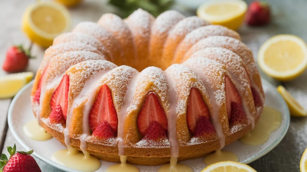 Strawberry Lemon Bundt Cake
