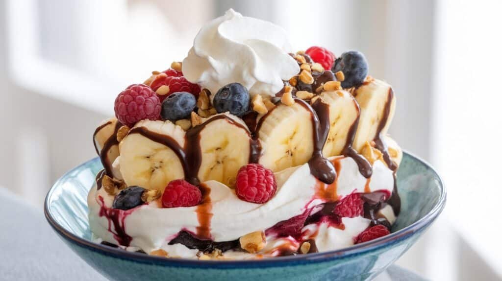 Frozen Greek Yogurt Banana Split