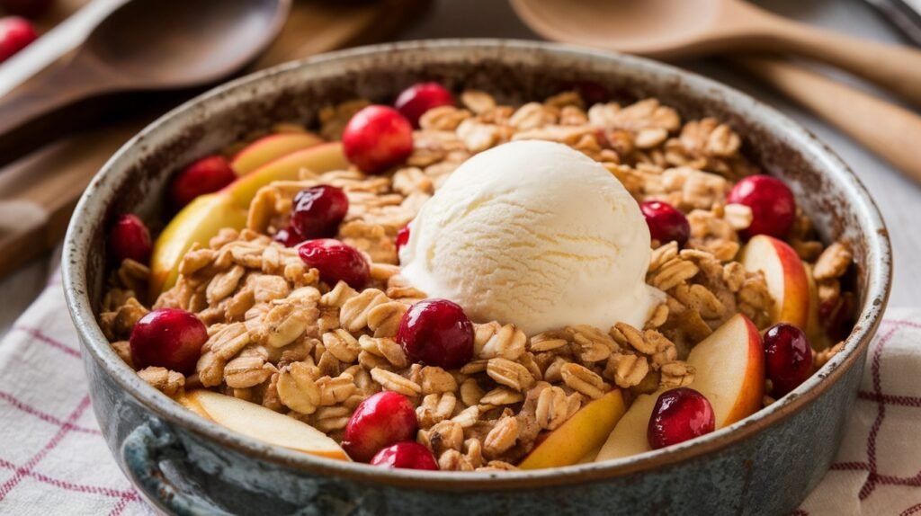 Cinnamon-Spiced Apple Cranberry Crisp