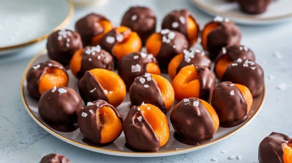 Chocolate-Dipped Frozen Apricots
