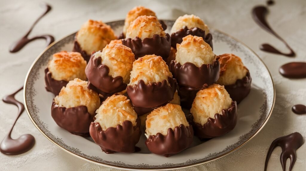 Chocolate Dipped Macaroons