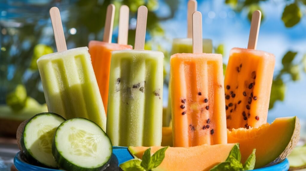 Cucumber Melon Ice Pops