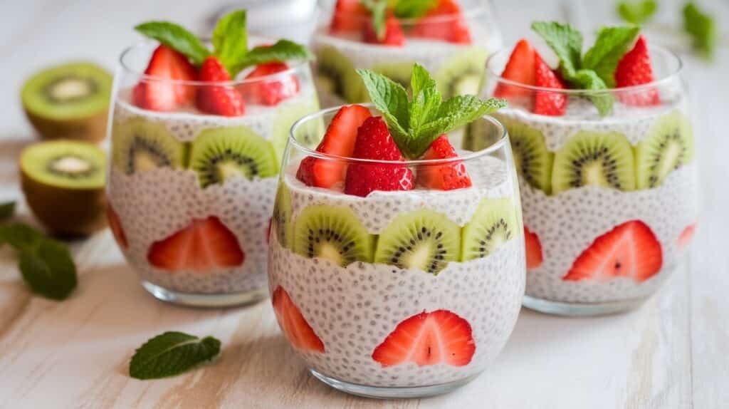 Kiwi Strawberry Chia Pudding