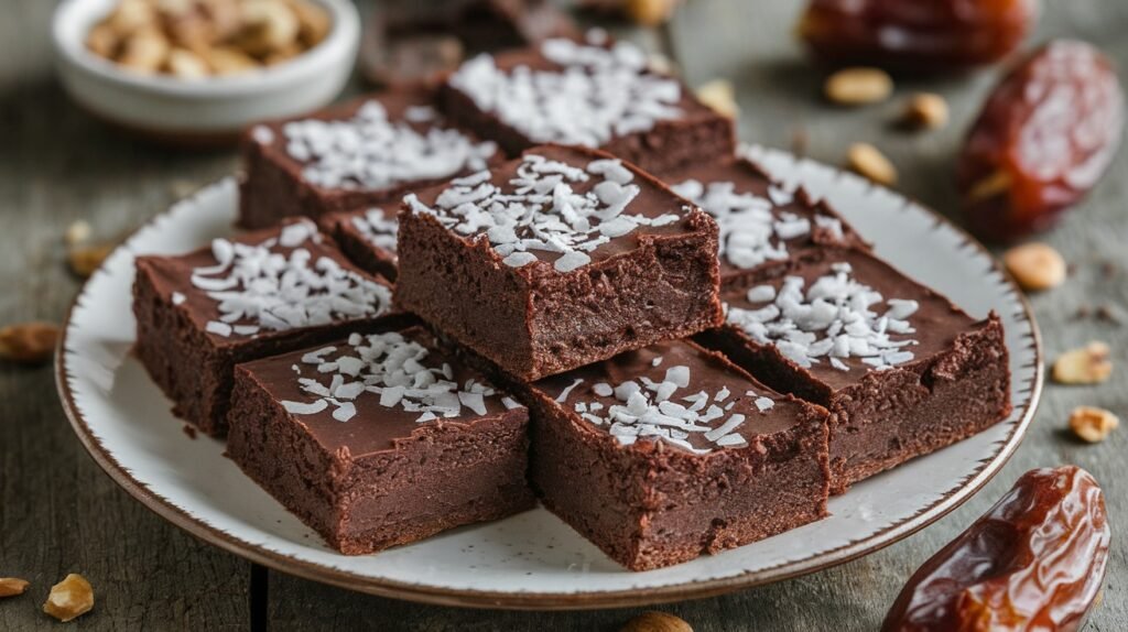 No-Bake Coconut Date Brownies