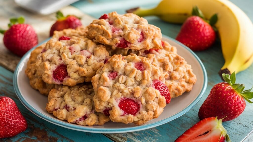 Strawberry Banana Oat Cookies