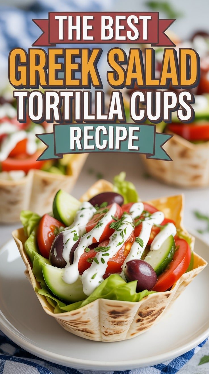 Greek Salad Tortilla Cups