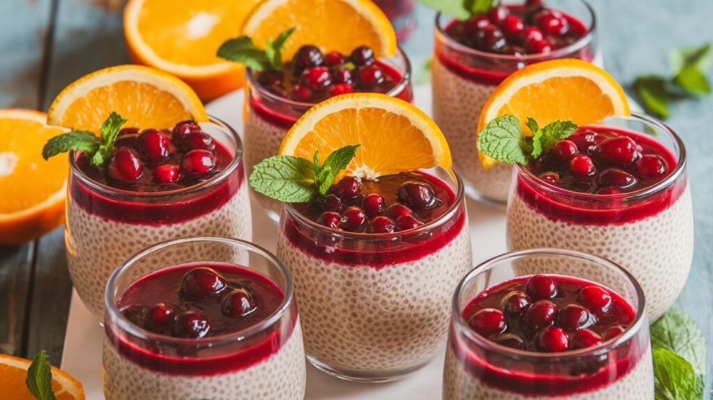 Cranberry Orange Chia Pudding Cups
