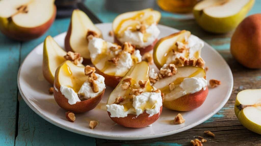 Pear and Ricotta Honey Bites