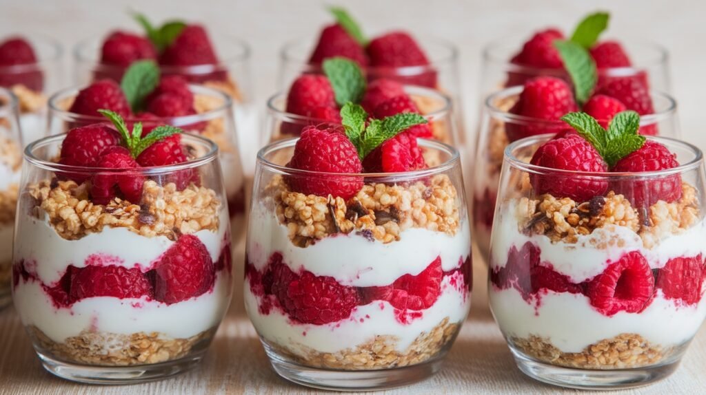Raspberry Quinoa Yogurt Cups