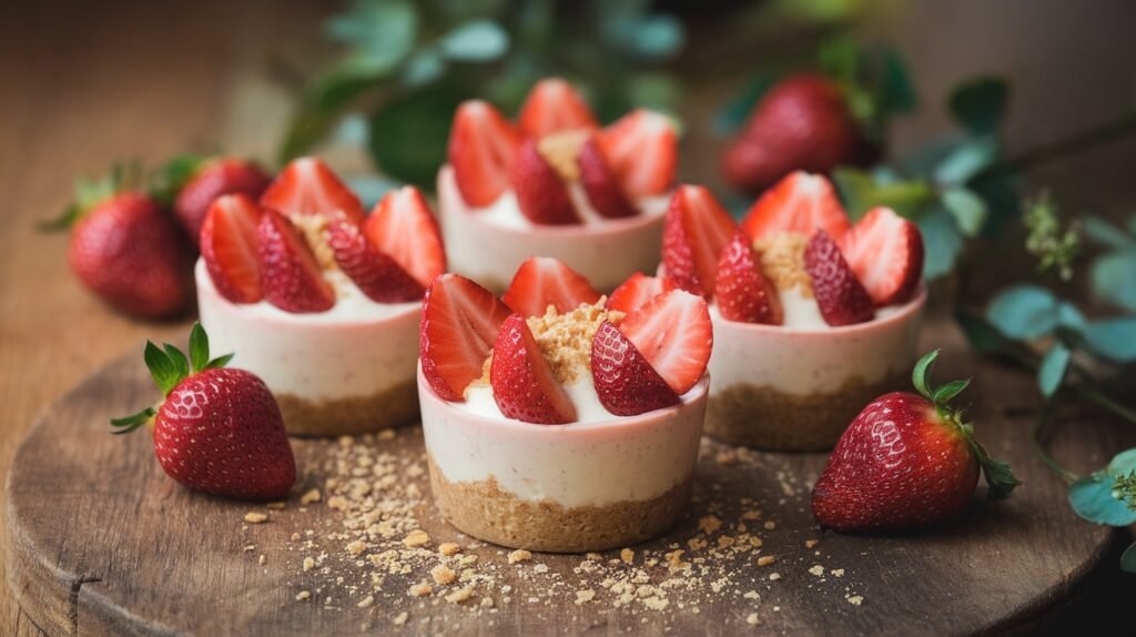 Strawberry Protein Cheesecake Cups