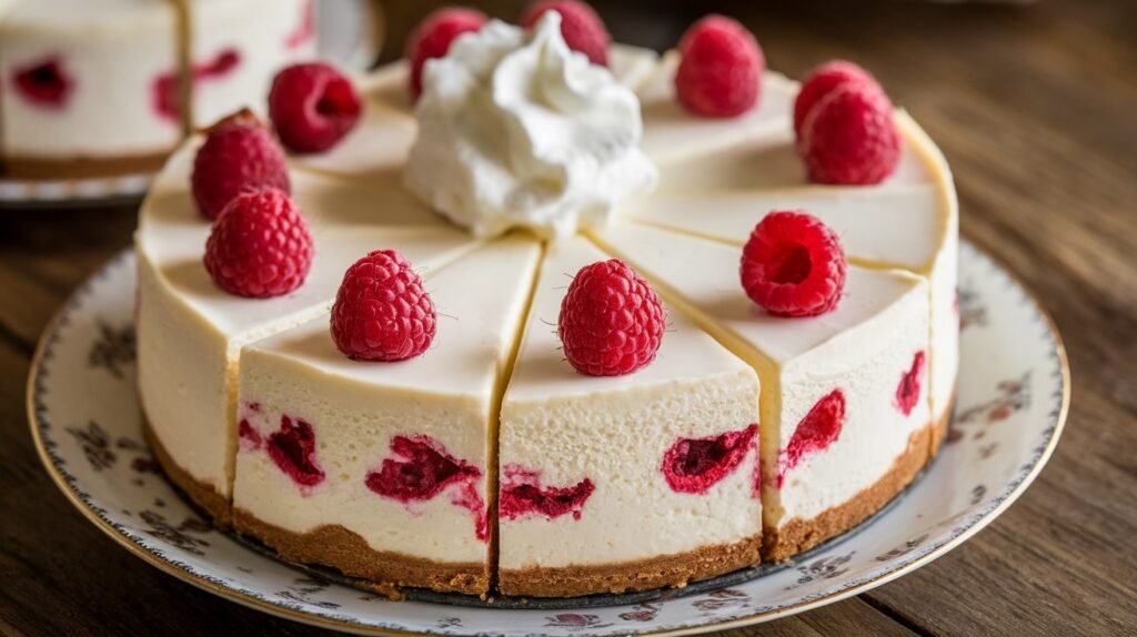 White Chocolate Raspberry Cheesecake