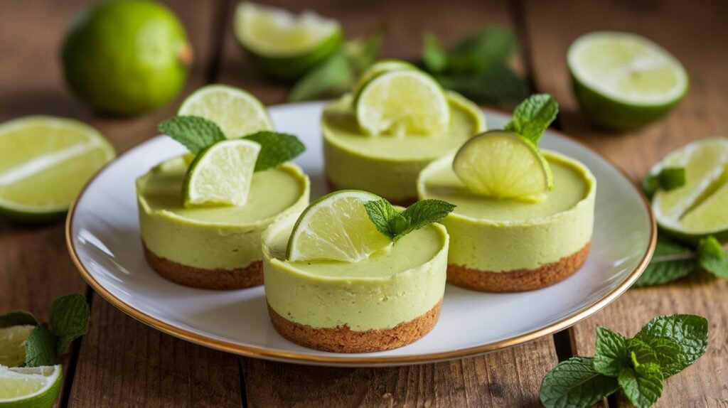 Mini Avocado Lime Cheesecakes