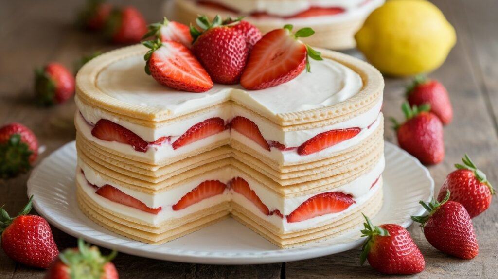 Strawberry Lemon Icebox Cake