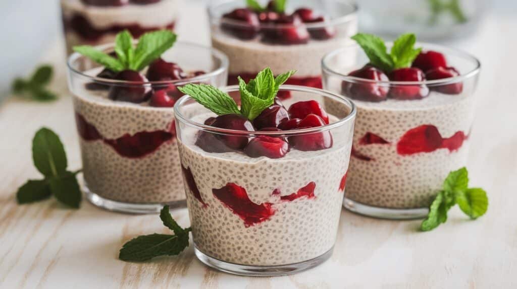 Chilled Cherry Vanilla Chia Cups