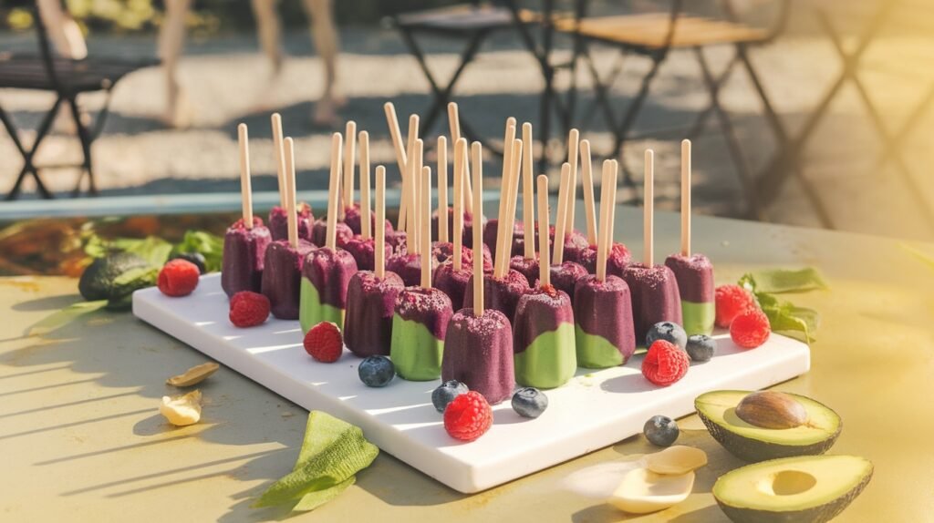Berry Avocado Smoothie Pops