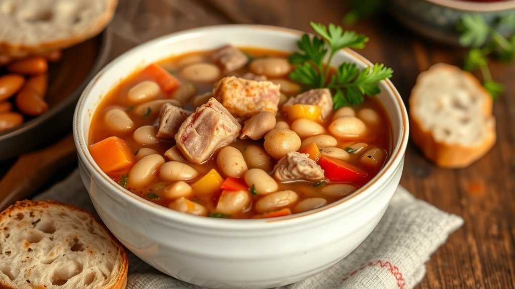 Rustic Ham Hock and Bean Soup