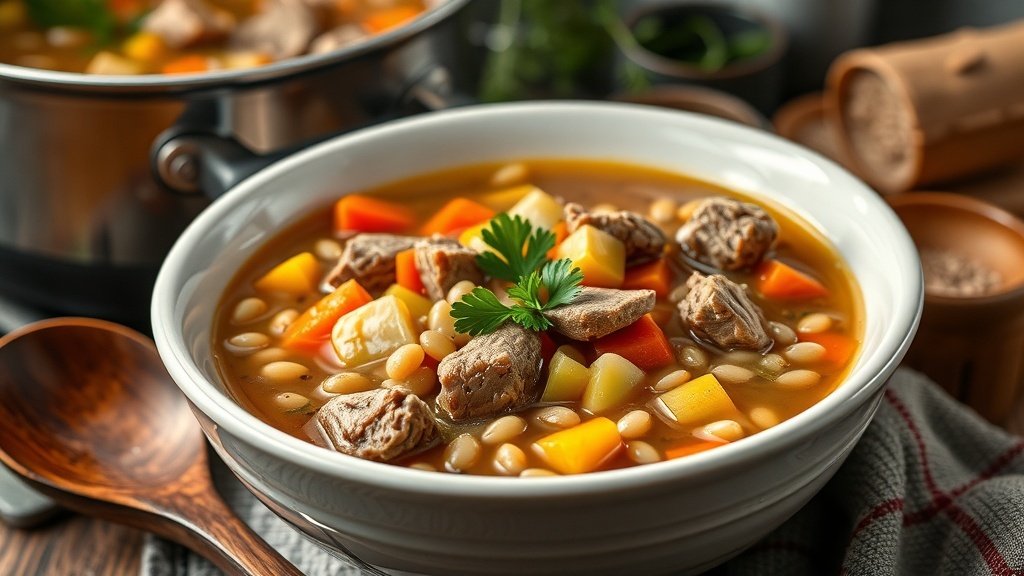 Hearty Elk and Barley Soup