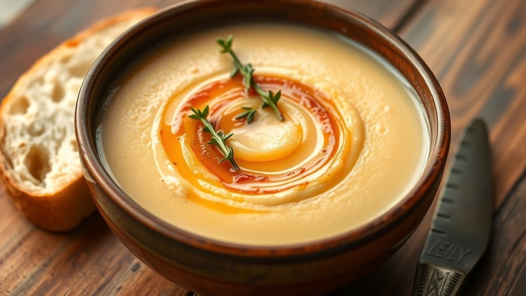 Creamy Caramelized Onion and Brie Soup