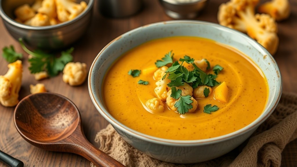 Roasted Cauliflower and Curry Soup
