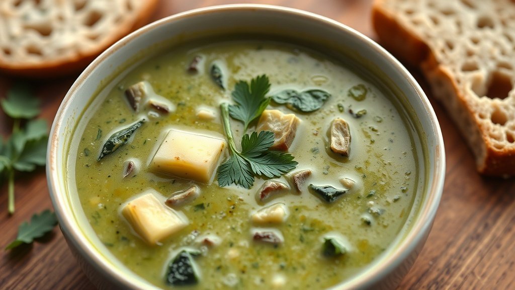 Creamy Spinach, Artichoke, and Parmesan Soup