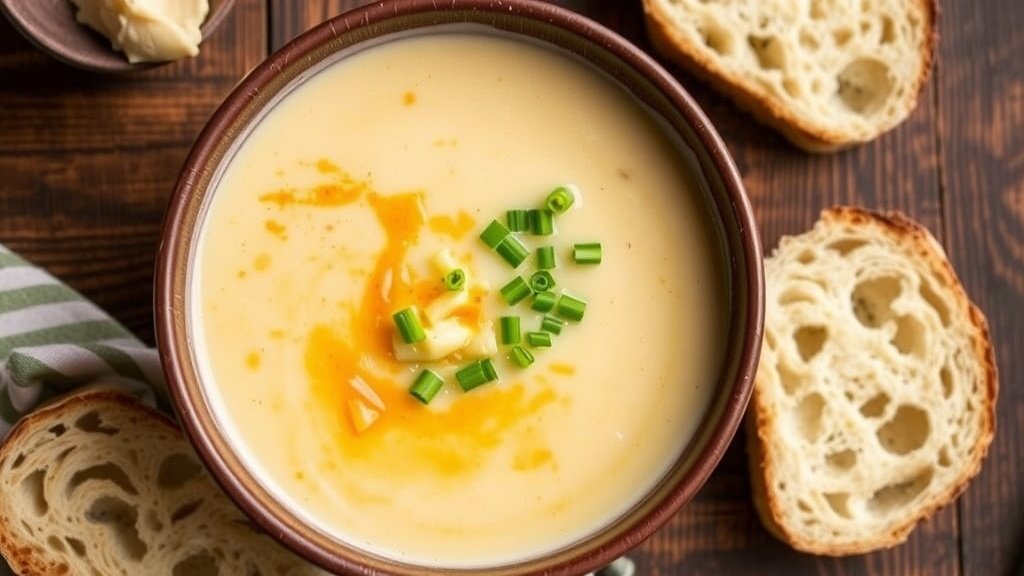 Roasted Garlic and White Cheddar Potato Soup