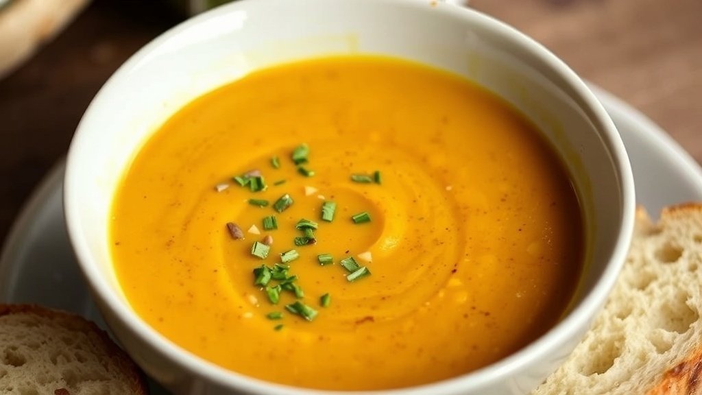 Roasted Garlic and Butternut Squash Bisque
