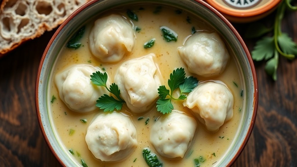 Creamy Spinach and Ricotta Dumpling Soup