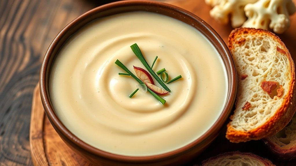 Creamy Roasted Cauliflower and Garlic Soup