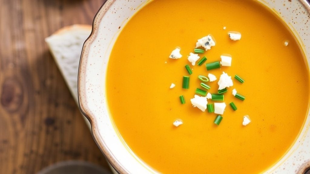 Creamy Butternut Squash and Blue Cheese Soup