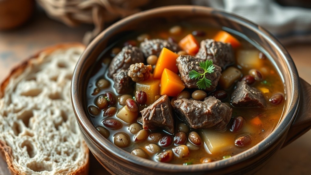 Rustic Venison and Lentil Soup