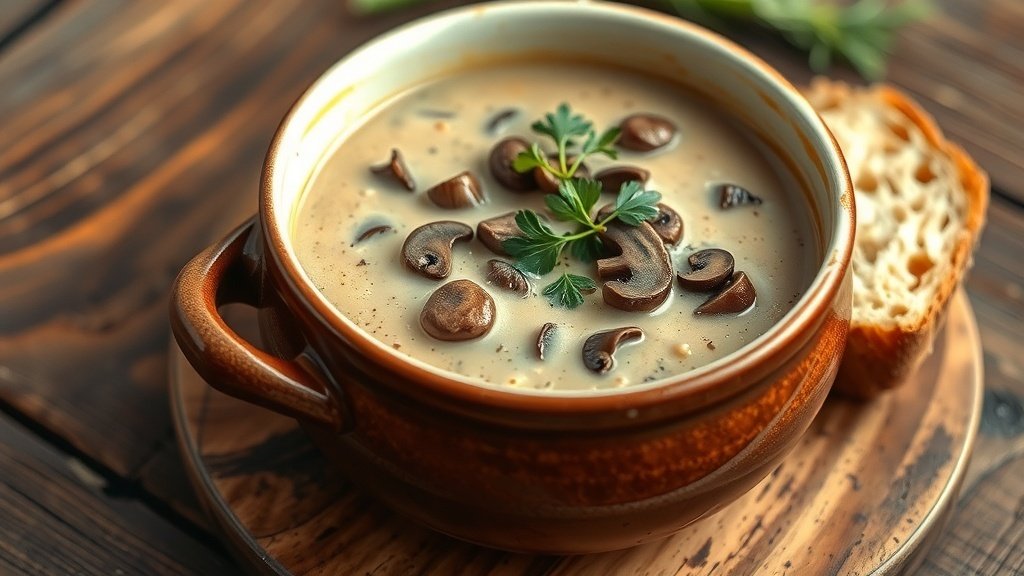 Creamy Wild Mushroom and Tarragon Soup