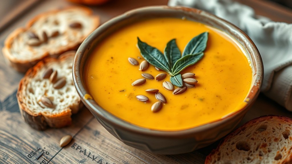 Roasted Pumpkin, Sage, and Cream Soup