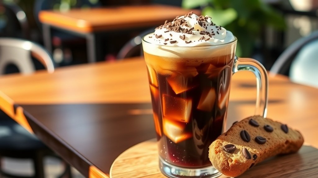 Chocolate Almond Biscotti Iced Coffee