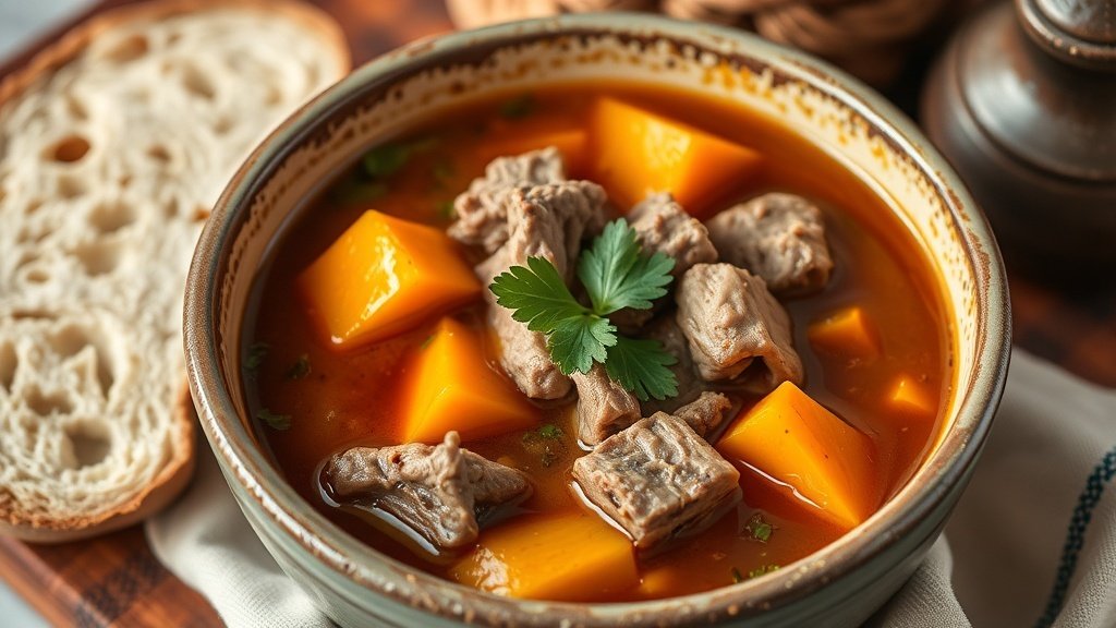 Rustic Pork and Pumpkin Stew Soup