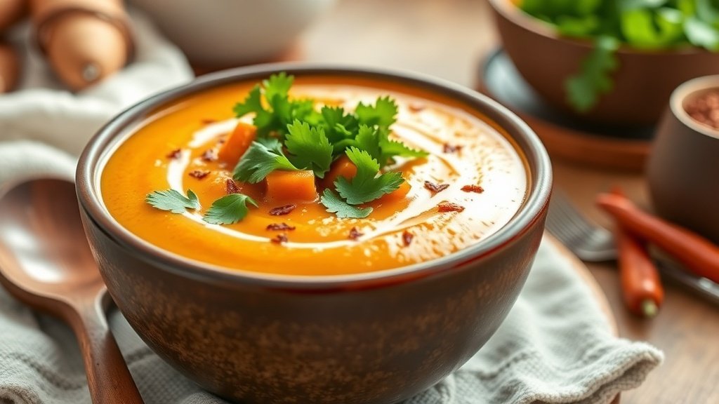 Spiced Sweet Potato and Coconut Soup