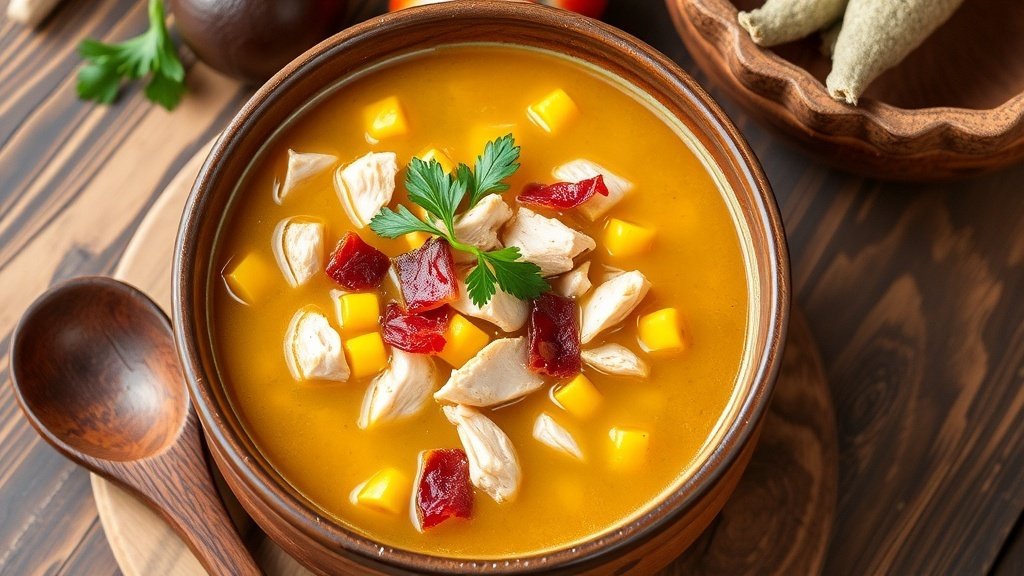 Rustic Chicken, Bacon, and Corn Soup